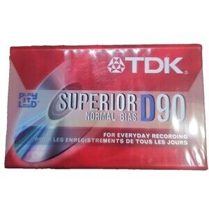 TDK Cassette Tape Superior D90 Normal Bias 90 minutes sealed in packaging New